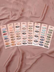 8枚女士时尚彩色围巾头巾别针，多巴胺彩色胸针别针 - 黑與白 - 查看 3