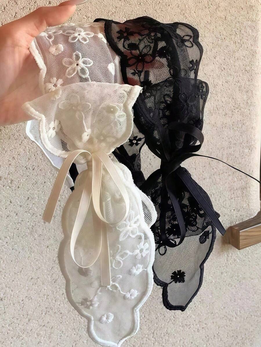 2pcs/1pc Floral Print Bow (Floral Embroidery Pattern Randomly Arranged) Elegant Vintage Bohemian French Lace Embroidered Wide-Brimmed Headband/Hair Hoop For Women, Romantic Countryside Style, Suitable For Summer, High-End Sweet Girl Hair Accessory, Outdoor/Beach Photography, Hair Band Head Accessories Beauty Home Hair Accessories Hairband,Travel,Birthday - Rusty Rose - View 1