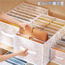 Jeans Compartment Storage Box Closet Clothes Drawer Separation Box Underwear Pants Drawer Divider Bra Socks T-Shirt Organizer - White - View 3