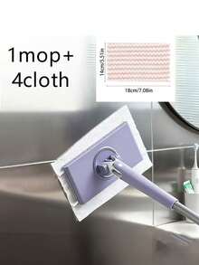 1 Wischmopp + 4 Pads | Automatischer Drehmopp, elektrisches Bodenpflege-System - 360° Drehung, Nass- & Trockenmopp mit Mikrofaser-Pads, inklusive Eimer und Filter, geeignet für Küche, Wohnzimmer, Hartholz, Fliesenböden | Lila, für Hartböden, Holzböden, Kunststoffböden - Verschiedenfarbig - Übersicht 1