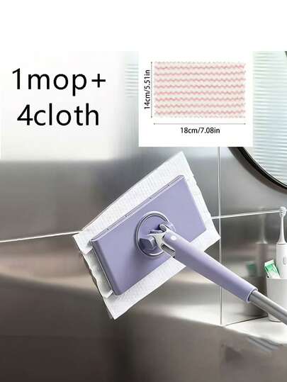 1 Mop + 4 Pads | Automatic Spin Mop, Electric Floor Cleaning System - 360° Rotation, Wet & Dry Mop With Microfiber Pads, Includes Bucket And Filter, Suitable For Kitchen, Living Room, Hardwood, Tile Floors | Purple, For Hard Floors, Wood Floors, Plastic Floors