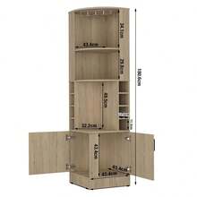 Mueble Bar Esquinero Con Almacén Para Botellas Y Copas 180cm - Multicolor - Ver 9
