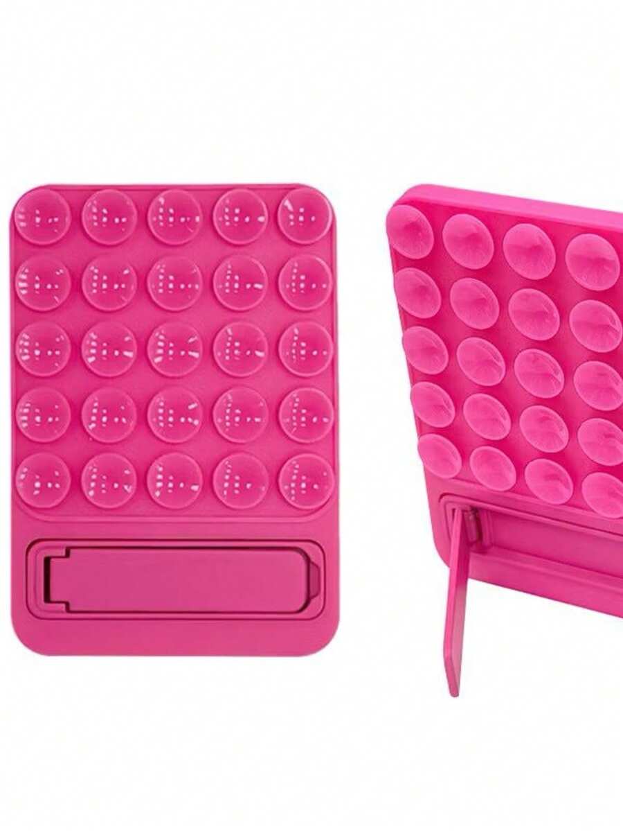 Silicone Suction Cup Holder For Cell Phones - Pink - View 1