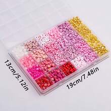 24 piezas Juego de Cuentas de Alfabeto Rosas, para Hacer Joyas, Manualidades DIY, Pulseras de , Aretes, Collares, Decoraciones, con 1 Rollo de Hilo de Cristal - Rosa - Ver 5