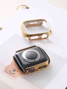 1pc Watch Case, 2026 New Global Product Watch Protective Shell, Made Of PC Hard Material And Electroplated Golden Hollow Frame, Hard Material Electroplated Gold Hollow Frame Protective Frame Compatible With Apple Watch Watch Ultra 3 2 1 S11 S10 SE S9 S8 S7 S6 S5 S4 S3 S2 S1 Series For Girls Boy And Girl, 38MM/40MM/41mm42MM/44MM/45MM/46MM/49mm SmartWatch Protective Cover Compatible With Series 11/10/9/8/7/6/5/4/3/2/1E Ultra/Ultra 2/3/SE - Gold - View 8