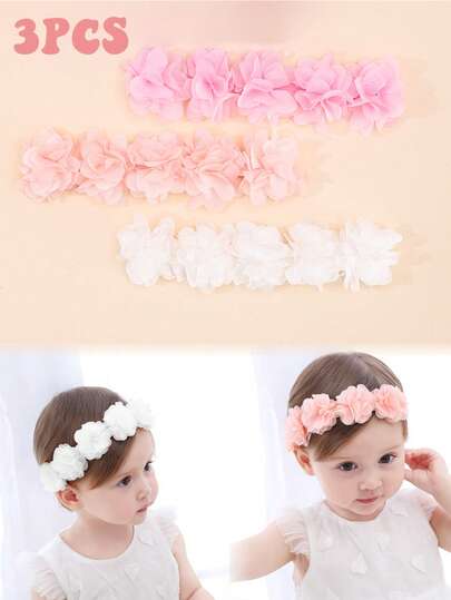 1 pieza Diadema de flores dulces y lindas para bebé recién nacida niña, diadema de princesa accesorio para el cabello, adecuado para regalo, fiesta, uso diario, Navidad