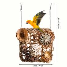 1pc Random Color & Style Parrot Toy, Bird Toy & Accessories - Seagrass Ball, Climbing Net, Chew Toy, Destruction Toy - Multicolor - View 2