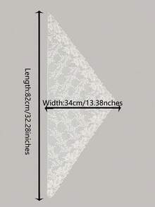 1pc Floral Lace Trim Triangular Scarf For Dress - Multicolor - View 3