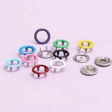 50件套按扣套装，包含按扣钳和按压工具，各种空心缝纫按扣，适用于布料DIY和服装缝纫 - 彩色 - 查看 4