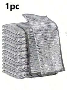 金属丝百洁布、厨房洗碗布、锅碗瓢盆清洁布、清洁毛巾 - 銀色 - 查看 13