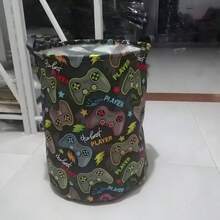 Foldable Storage Basket, Game Controller Decor, Game Art, Laundry Basket, Waterproof Laundry Basket, Dirty Clothes Bag, Gift Basket, Suitable For Living Room, Bedroom, Bathroom Decor, Room Decor, Decorations, Storage, Organization, Dresses, Pants, Shoes, Jeans, Boots, Skirts, Laundry Basket, Washing Basket, Bathroom Storage Basket, Basket, Storage Basket, Collapsible Laundry Basket - Black - View 2