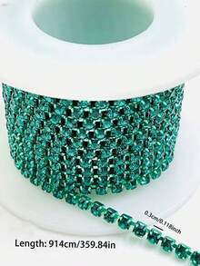 177.17/359.84 Inch Length, 2/3mm Width Sewing Glass Rhinestone Chain For Clothing Accessories, Bag And Shoe Home Decoration DIY - Multicolor - View 24