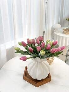1/10/20 bông hoa tulip nhân tạo bằng nhựa, chất liệu nhựa cứng, hoa giả, thích hợp để trang trí nhà cửa, phòng ngủ, làm quà tặng, trang trí đám cưới, bàn làm việc, trang trí sân vườn. - Nhiều màu - Xem 6