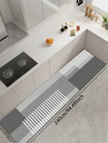 1 tấm thảm lót sàn nhà bếp bằng gel silica, họa tiết hình học hiện đại, dựa trên các khối màu xám khác nhau, kết hợp với các đường sọc trắng dọc, tạo hiệu ứng thị giác công nghiệp/tối giản đơn giản và gọn gàng thông qua sự kết hợp giữa các khối màu và đường nét. - Nhiều màu - Xem 11
