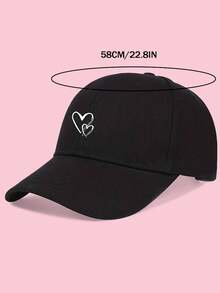 1顶女士可调节心形印花棒球帽 - 防紫外线休闲遮阳帽，适合春秋季旅行，时尚百搭，适合年轻女士日常佩戴 - 愛心印花 - 查看 8