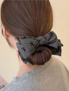 1pc High Ponytail Bun Claw Clip, Solid Color Butterfly Elegant Polyester (Polyester) Acrylic Hair Claw Clip Hair Accessories Women Hair Clips Fashion Hair Clutch Casual Hair Jaw Clip