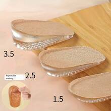 1 Pair Comfortable Invisible Height Increasing Insoles - Breathable, Shock-Absorbing Half Size Inserts, Suitable For Men And Women, Heel Pad, Heel Cushion, Increase Height 1.5-3.5 Cm/0.59-1.38 Inches, Unisex, Elastic Support, Heel Lift, Women's Day, Travel Essentials, Wedding Favors, Y2k, Bedroom, Car Accessories Women, Kitchen Decor,Cute Stuff - Multicolor - View 8