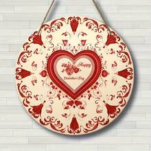 乡村风格木质心形牌匾，农舍风格节日家居厨房装饰墙饰，无需电源的装饰品，情人节浪漫墙饰 - 彩色 - 查看 6