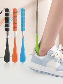 1pc Stainless Steel Telescopic Shoe Horn. Shoemaker/Shoe Lifter. Easily Remove Shoes Without Bending. Keep Hands Clean, Away From Dirty Shoes. Long Handle Household Shoe Assist Tool. Long Handle Shoe Puller. Shoe Scoop/Shoe Slide.