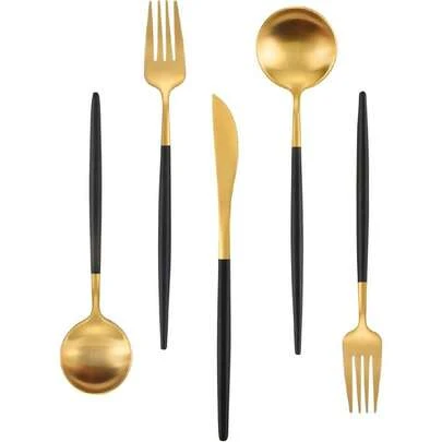 Juego de cubiertos de acero inoxidable de 20 piezas para 4, juego de utensilios de cocina, juego de cubiertos, cucharas y tenedores, apto para lavaplatos,36923878