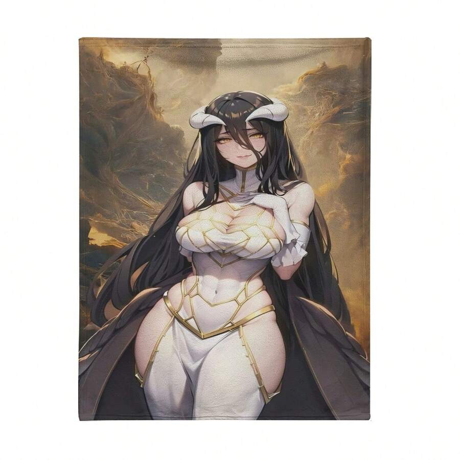 [JIT]Overlord Albedo, Printed Blanket, Warm Blanket Living Room Blanket Bedroom Bed Sofa Picnic Travel Camping Sleep Blanket, All-Season Bed Blanket, Christmas Gift, Wedding Gift, Birthday Friend Gift - Nhiều màu - Xem 1