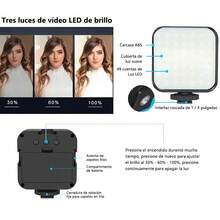 Kit de videoblogging portátil con LED. Soporte telefónico. Ideal para vivir al aire libre, videollamadas y videoblogging. Adaptador de auriculares tipo C no incluido - Negro - Ver 3