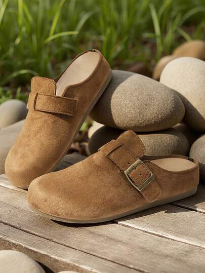 Women's Thick Sole Wedge Loafers, Versatile Flat Shoes, Fashion Footwear, Outdoor Casual Elegant Buckle Shoes, Summer Sandals, Women's Retro Slip-On Mules Suitable For Outdoor Walking And Travel