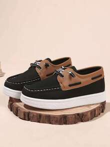 Mocasines sencillos para niños, zapatos planos de moda versátiles, casuales y cómodos - Negro - Ver 5