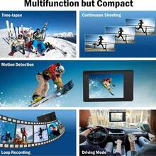 1 台 4K 超高清运动相机 - 小巧便携，带 EIS 防抖，1800 万像素广角，防水，适用于潜水、摩托车/自行车行车记录仪、可充电 Vlog 相机、户外运动（不含 Micro SD 卡） - 黑色 - 查看 8