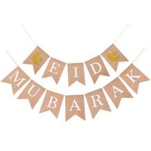 1set Lslam Ramadan Kareem Eid Mubarak Linen Banners Star Moon Forked Tail Banner Ramadan Mubarak Decorations Eid Mubarak Decoration Eid Al-Fitr Party Decoration - Multicolor - View 13