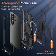 N52 Honeycomb Magnetic Adsorption/Titanium Alloy Bracket, Triple Shield Professional Military-Grade Anti-Drop Protection, Compatible With Phone Models SXS26ULTRA/S25/S24FE, Phone17proma/16/15/14/13/12 - Black - View 3