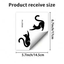 1pc Minimalist Cat Silhouette Wall Sticker - Solid Color Kitten Pattern Set, Self-Adhesive Removable Decal, Suitable For Cat Lovers Home Decor On Light Switch Panels - Simple Elegant Cat Wall Sticker, Peelable For Entryway, Bedroom, Living Room Light Switch And Outlet Panel Decoration - Modern Black Cat Silhouette Set, Perfect Match For Your Wall - Black - View 7