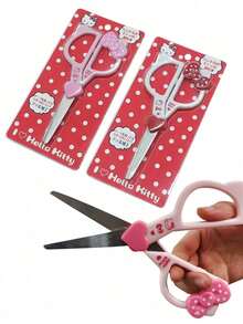 Sanrio 1/2件 Hello Kitty 手工剪刀 可爱 Hello Kitty 美术剪刀 文具 学校办公用品 返校季学习用品（部分零件可能随机发货）