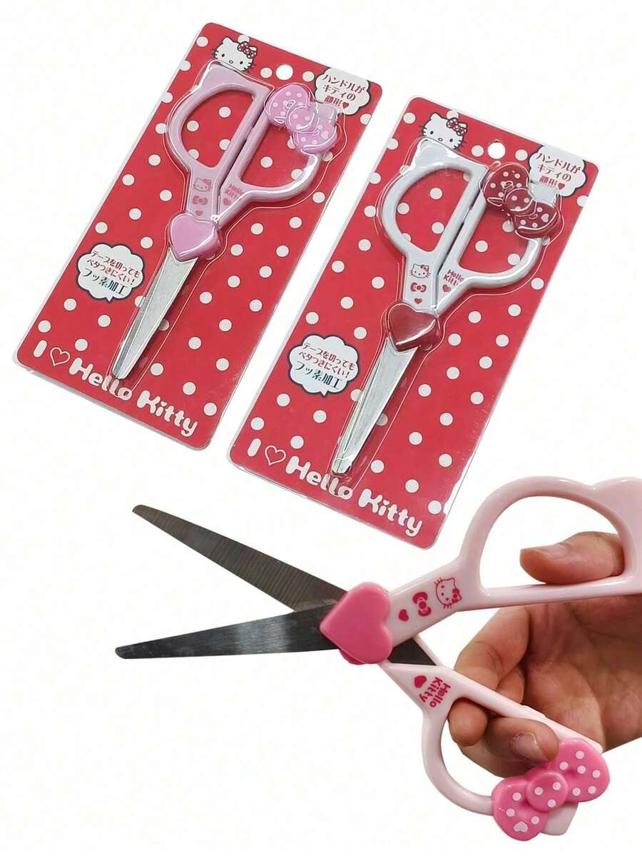 Sanrio 1/2件 Hello Kitty 手工剪刀 可爱 Hello Kitty 美术剪刀 文具 学校办公用品 返校季学习用品（部分零件可能随机发货）