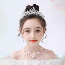 Exquisite Carved Crystal Tiara Shiny Bridal Prom Party Hair Accessories - Silver - View 4