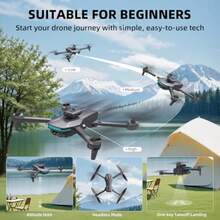 Drone plegable 4K con doble cámara eléctrica ajustable cuadricóptero RC sin escobillas para principiantes con retención de altitud er obstáculos despegue o aterrizaje con una sola tecla-0002 - Grisoscuro - Ver 2