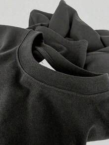Camiseta de moda para hombre, estampado "Jesús es mi rey" con diseño de corona, cuello redondo, manga corta, poliéster, lavable a máquina, azul oscuro - Negro - Ver 5
