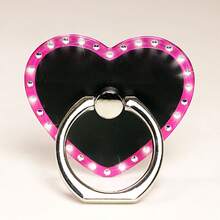 闪亮心形手机指环支架 - 可爱闪亮手机指环支架，适用于所有智能手机，360°旋转支架，便携式手机配件 - 彩色 - 查看 37