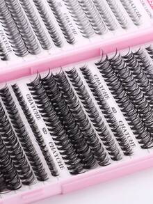 570/600pcs Cluster False Eyelashes, Single Strand Grafting, D-Curl, 8-16mm DIY Eyelash Extension Kit, 10D+20D+30D+40D+50D/30D+40D+50D+60D+80D+100D Waterproof False Eyelashes, Create Natural Makeup Effect, Thick & Fluttery, Soft & Lightweight, Reusable Segmented False Eyelashes - Multicolor - View 10
