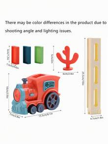 A Set Of Fun And Educational Domino Electric Train Set, Creative Building Blocks, Automatic Block Dispensing, Small Train Toy For Boys And Girls, Perfect For Christmas/New Year/Birthday Gifts - Multicolor - View 8