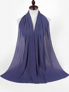 1 buc. Eșarfă hijab musulmană din șifon plisat pentru femei - Multicolor - Vizualizare 7