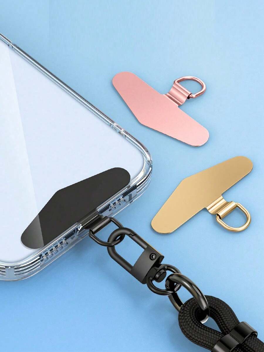 1个360°旋转不锈钢智能手机挂绳连接器,带超薄金属夹,适用于智能手机壳、智能手机和智能手机配件 - 彩色 - 查看 1