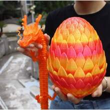 18厘米3D打印巨型龙鳞蛋 + 60厘米大龙,超大装饰礼品,家居装饰礼品,派对礼品,万圣节、圣诞节、感恩节礼品,威猛龙鳞装饰 - 彩色 - 查看 10