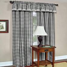 Home Decor - Cortina de ventana con panel de cuadros de búfalo, 42 pulgadas de ancho, 95 pulgadas de largo, cuadros blancos y negros, cortinas de campo filtrantes de luz para recámara, sala de estar y comedor - Negro/blanco - Ver 7
