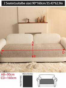 1pc Versatile Chenille Sofa Cushion Cover, Modern Minimalist Non-Slip Sofa Seat Pad, Dust-Proof And Washable Sofa Slipcover, Soft And Colorfast, Pet-Friendly Protector Fit For Bedroom, Office, Living Room Combination Furniture, L-Shaped Sofa And 1/2/3/4-Seat Sofa - Khaki - View 18