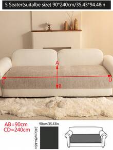 1pc Versatile Chenille Sofa Cushion Cover, Modern Minimalist Non-Slip Sofa Seat Pad, Dust-Proof And Washable Sofa Slipcover, Soft And Colorfast, Pet-Friendly Protector Fit For Bedroom, Office, Living Room Combination Furniture, L-Shaped Sofa And 1/2/3/4-Seat Sofa - Khaki - View 20