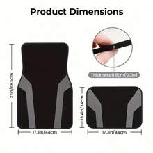 Bộ 4 thảm trải sàn ô tô sọc xám - Làm từ sợi polyester - Phù hợp cho xe sedan, xe tải, SUV | Dễ dàng vệ sinh, phụ kiện nội thất, ghế trước và sau, sử dụng được quanh năm, quà tặng ngày lễ hoàn hảo - sọc - Xem 6