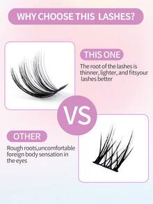 MAGEFY 740/60pcs Fish Tail False Eyelashes, DIY Eyelash Extension Faux Mink Lashes, 8-18mm 20D+30D+40D+50D - Premium D Curl Natural & Thick Individual Lashes, Suitable For DIY Eyelash Extension, Personal Makeup Tools, Natural Soft Criss-Cross Fluffy Lashes, Naturally Long - D - View 11