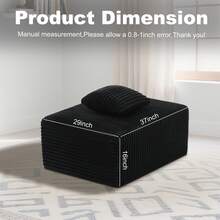 NIZULA FOAM 106"L Shape Sofa,(Black) Modern Modular Couch For Living Room Bedroom,No Assembly Required, Ready To Use, Comfy Plush Corduroy Fabric ,Sofa De Sala,Couch,Sofa Cama,Muebles Para Sala, Inflatable Chair, Couch For Living Room, Couch, Sofa De Sala, Recliner Chair, Furniture,(The Pedals Is Available Separately Or To Pair With The Sofa) - Ghế dài quay mặt trái màu đen - Xem 11