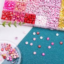 24 piezas Juego de Cuentas de Alfabeto Rosas, para Hacer Joyas, Manualidades DIY, Pulseras de , Aretes, Collares, Decoraciones, con 1 Rollo de Hilo de Cristal - Rosa - Ver 2